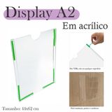 2 Display Parede Quadro Avisos Porta Folhas A2 Acrílico Vert