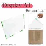 Display Parede Quadro Avisos Porta Folhas A1 Acrílico Horiz