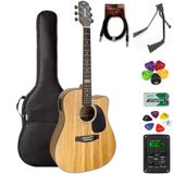 Violão Giannini Folk Aço Gf1d Natural Zebra (zw) + Kit3ci