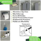 Kit Acessórios Para Banheiro Inox E Cromado 6 Peças Max