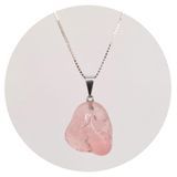Pingente Prata 925 Quartzo Rosa - Natural E Legítimo