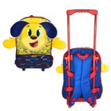 Mochila Infantil Escolar Cachorro Rodinha Amarela