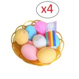 Kit 4 Cestas Com Ovos Personalizar Colorir Páscoa 40 Ovos