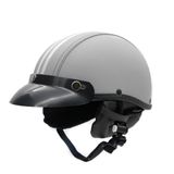 Capacete Coquinho Scooter Moto Elétrica Bike Couro Cinza