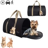 Bolsa Transporte Pet Luxo Cães E Gatos Avião Preto Rf04