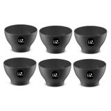 Kit Com 6 Cumbucas Tigelas 500ml Plástico Atóxico Uz Preto