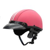 Capacete Coquinho Scooter Moto Elétrica Bike Couro Rosa