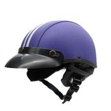 Capacete Coquinho Scooter Moto Elétrica Bike Couro Roxo