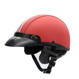 Capacete Coquinho Scooter Moto Elétrica Bike Couro Vermelho
