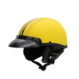 Capacete Coquinho Scooter Moto Elétrica Bike Couro Amarelo