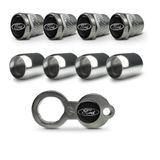 Bico Pneu Cromado Roda Válvula Antifurto Ford Azul Metal
