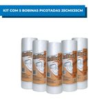 Kit Com 5 Bobinas Picotadas Roll Bag 25x35 Com 500 Saquinhos