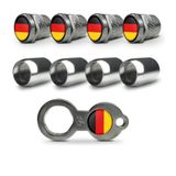 Tampa Bico Valvula Pneu Roda Metal Inox Bandeira Alemanha