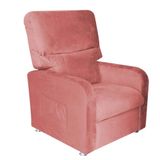 Poltrona Do Papai Reclinável 2 Em 1 Suede Rose Gold