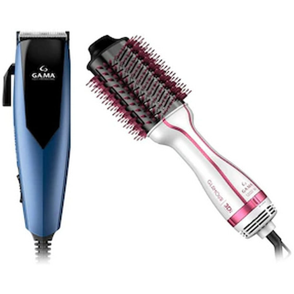 Escova Secadora Ga.ma Italy Glamour Brush 3d 1200w + Máquina De Cortar Cabelo Master 4 Pentes