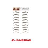 10 Adesivos Tatuagem 3d Realista Sobrancelha Jd-10- Marrom