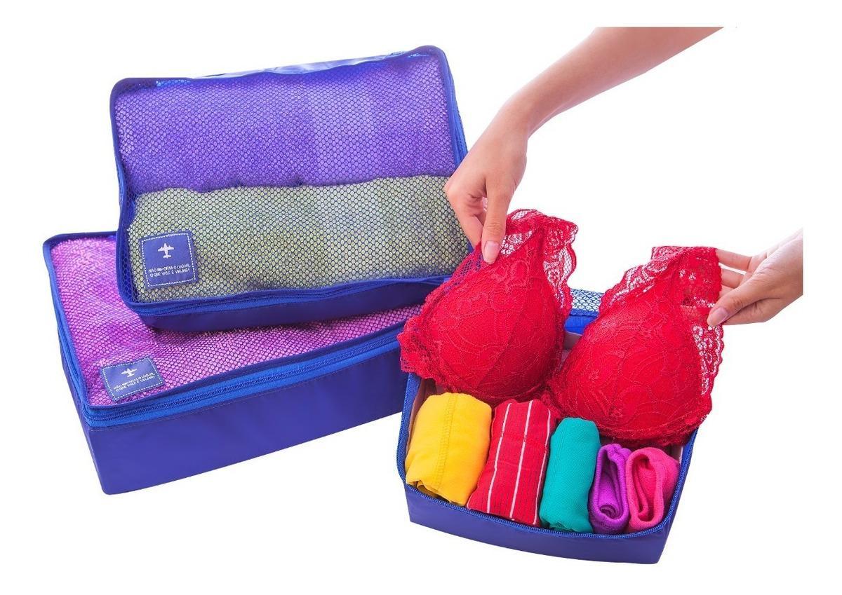 Organizador De Mala Para Viagem Kit 3 Peças Necessaire Bolsa