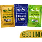 Açucar Organico Native Demerara Cristal Mascavo 650 Sachês