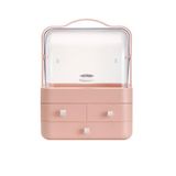 Maleta/caixa Organizadora P/cosméticos,maquiagem,cor Rosa