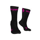 Meia Ciclismo Ert Preto E Rosa Cano Médio