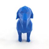 Enfeite Salsicha Cachorro Geométrico Azul Decoração 3d 10cm