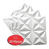 20 Placas Decorativas 3d Plástico 50x50cm Teto Mini Estrelar