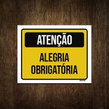 Placa Aniversário Criança Alegria Obrigatória 18x23