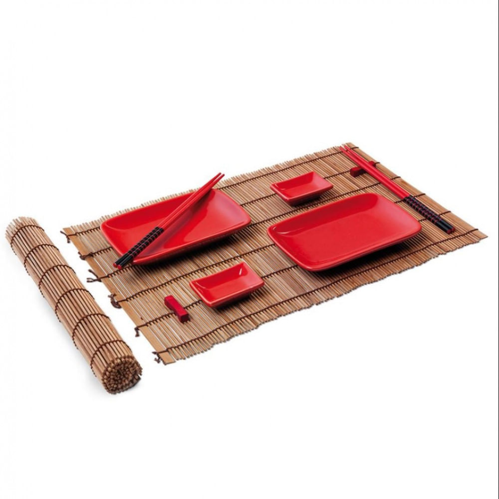 Conjunto Para Comida Oriental 2 Pessoas Haus Concept Nankin Em Madeira E Cerâmica 10 Peças