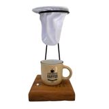 Café Individual Caneca Ceramica E Coador - Demolição Bege