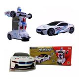 Carro Vira Robo Emite Som Luz Carrinho Brinquedo Menino