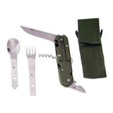 Kit Talher Divisível Militares Garfo Faca Colher Camping