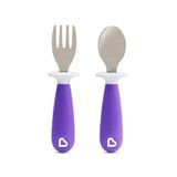 Conjunto De Colher E Garfo Inox Roxo - Munchkin