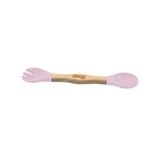 Talher Duplo De Bambu E Silicone Rosa - Clingo