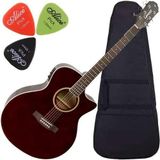 Kit Violão Giannini Eletroacústico Com Afinador Gsf3 Ceq Tdw