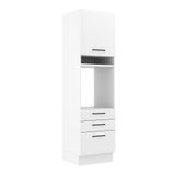 Torre Quente 60 Cm 1 Porta 3 Gavetas Branco Rustic/branco