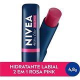 Nivea Hidratante Labial Color 2 Em 1 Rosa Pink, Nivea