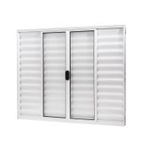 Janela De Alumínio Veneziana 100x120cm 6 Folhas Vidro Liso Slim Modular Ramassol Branco