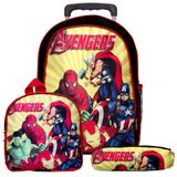 Kit Mochila Masculina Rodinha Vingadores Lancheira Estojo