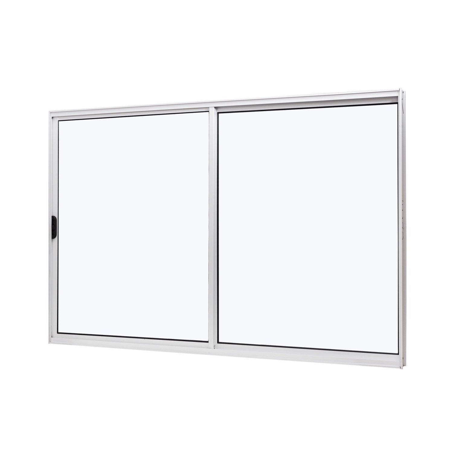 Janela De Alumínio De Correr Lateral 100x100cm 2 Folhas Vidro Liso Slim Modularramassol Branco