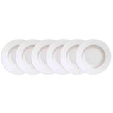 Conjunto Com 6 Pratos De Sobremesa Tramontina Maria Augusta Em Porcelana 21 Cm