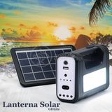 Kit Lanterna Placa Solar Carregador Portatil Energia