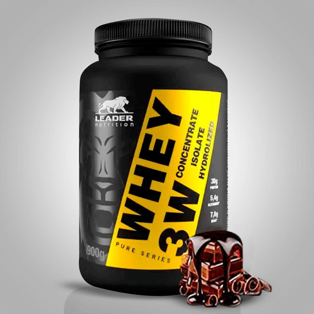 Whey 3w (900g) - Leader Nutrition Sabores Chocolate - Carrefour