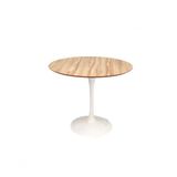 Mesa De Jantar Tulipa Saarinen Redonda 120cm Nogueira Branco