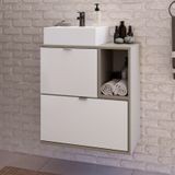 Gabinete Para Banheiro Sem Cuba 58x63,8cm Nordic Móveis Bosi Branco/argento