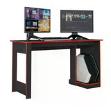 Mesa Gamer P/computador Vermelho Preto Tex