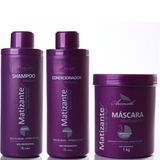 Kit Shampoo, Condicionador e Mascara Extrato de Açai Aramath Profissional 1L