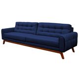 Sofá 3 Lugares Sala de Estar Eros 210cm Veludo Azul