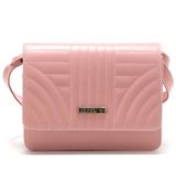Bolsa Feminina Transversal Com Fecho Em Zíper Rosa