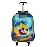 Mochila Escolar De Rodinhas Baby Shark Infantil Amarelo