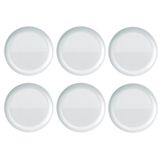 Kit 6 Prato Raso Opaline Blanc Redondo Duralex Vidro Branco